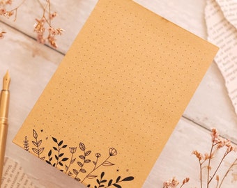 Leaves Dotted Kraft A6 Notepad