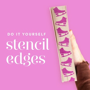 Ice Skates Stencil for DIY Stenciled Book Edges | Stencil for Sprayed Edges