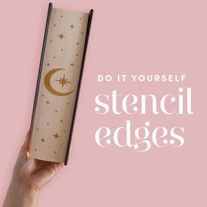 Moon and Stars Stencil for DIY Stenciled Book Edges | Stencil for Sprayed Edges
