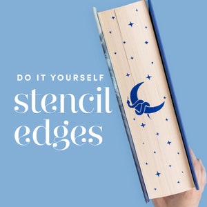 Moon and Stars Stencil for DIY Stenciled Book Edges | Stencil for Sprayed Edges