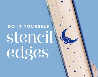 Moon and Stars Vinyl Stencil for DIY Book Edges