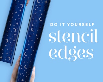 Stars and Moons Stencil: DIY Stenciled Book Edges