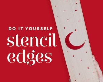 Moon and Stars Stencil: DIY Sprayed Book Edges