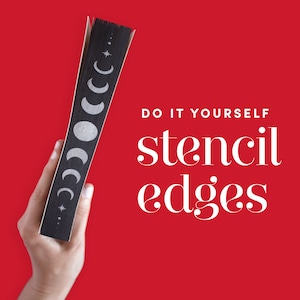 Moon Phases Stencil for DIY Stenciled Book Edges | Stencil for Sprayed Edges