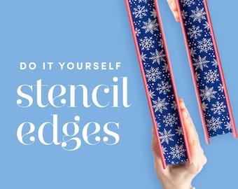 Snowflakes Vinyl Stencil: DIY Stenciled Book Edges