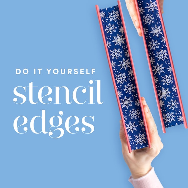 Snowflakes Vinyl Stencil: DIY Stenciled Book Edges