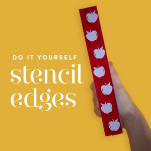 Apple Stencil for DIY Stenciled Book Edges | Stencil for Sprayed Edges