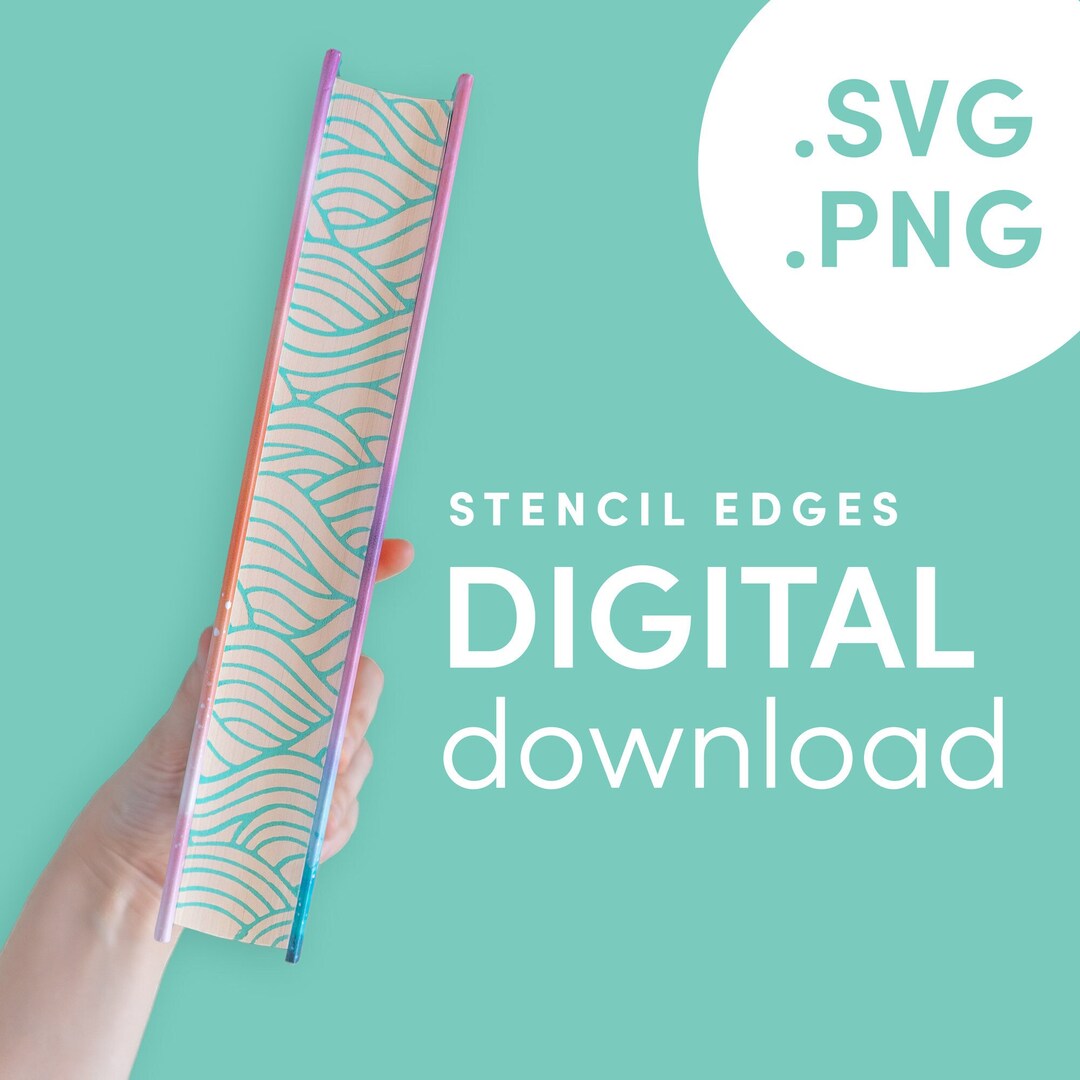 DIGITAL FILE Waves Pattern Stencil for DIY Stenciled Book Edges ...