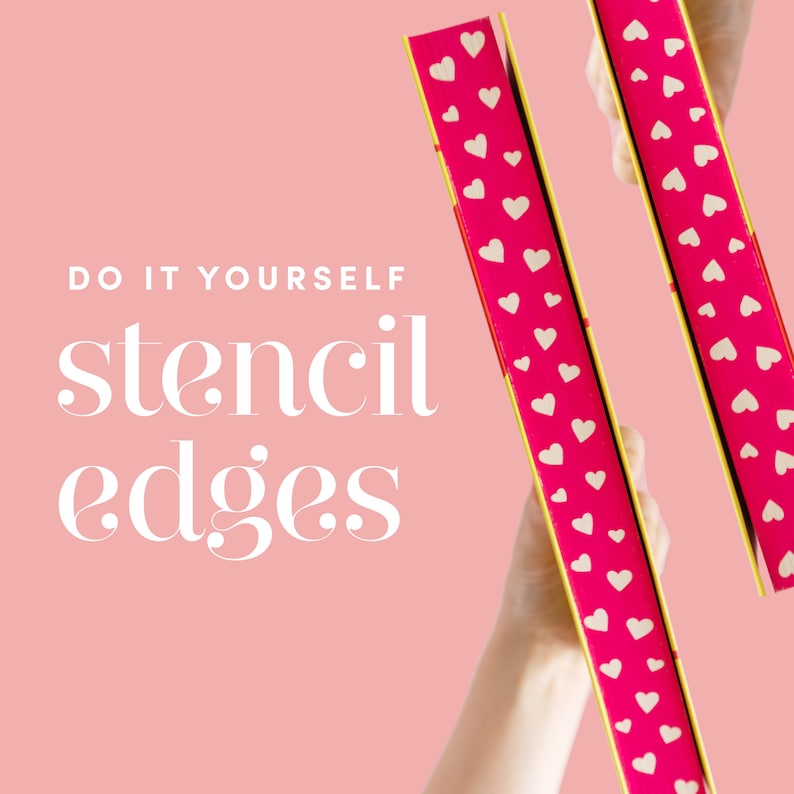Hearts Stencil for DIY Stenciled Book Edges Stencil for Etsy Australia
