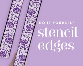 Roses Stencil for DIY Book Edges: Sprayed Edge Pattern