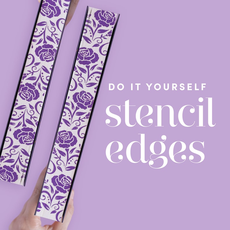 Roses Stencil for DIY Stenciled Book Edges Stencil for Sprayed Edges