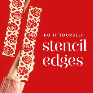 Roses and Petals Stencil for DIY Stenciled Book Edges