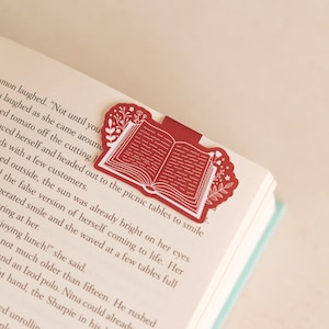 Open Book Red Magnetic Bookmark