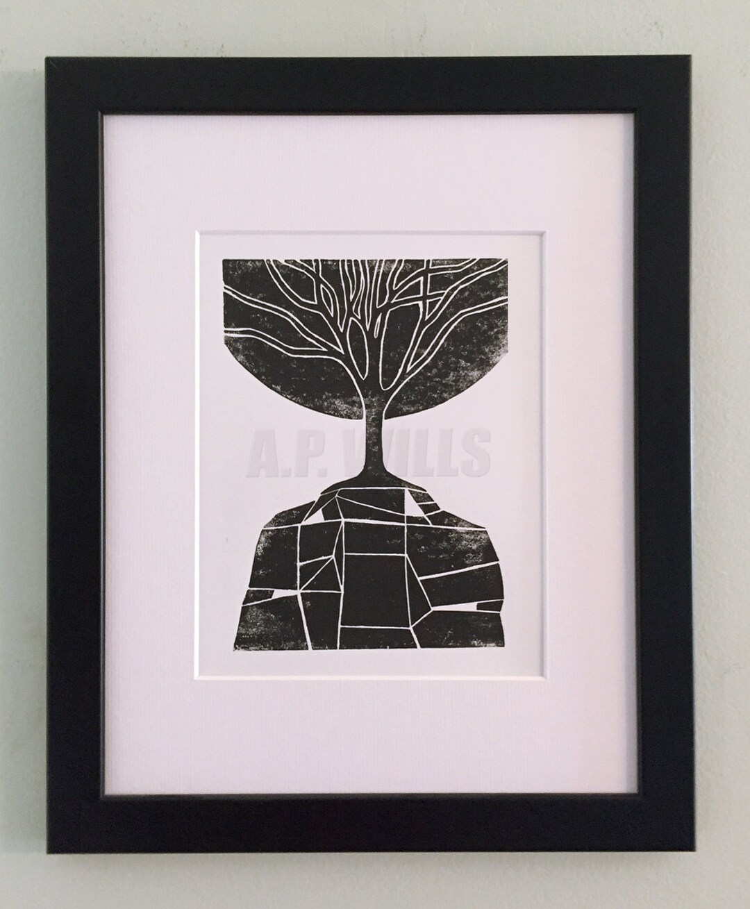 Minimal Tree and Nature Wall Art Linocut Print - Etsy