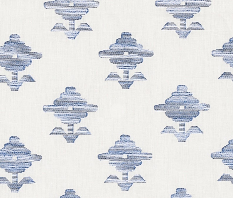 Five Color Ways Schumacher Rubia Embroidery Print Fabric by the Yard - Etsy