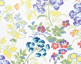 Thibaut Spring Garden fabric by the Yard, Wildflowers in a retro high end print