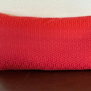 READY TO SHIP | Red Geometric Lumbar Pillow Cover | Accent Pillow | Throw Pillow