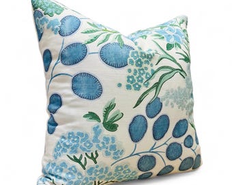 Thibaut Meadow Floral Pillow Cover: Blue Lavender Accent Pillow