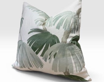 Schumacher Weeping Pine Custom Pillow Cover | Sage | Designer Home Decor