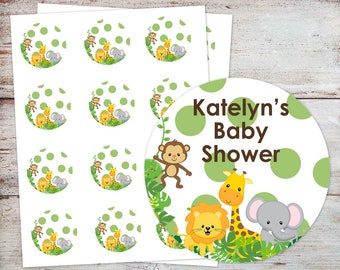 Pegatinas de animales de Safari, etiquetas de animales de Safari, selecciones de cupcakes de animales de Safari, DESCARGA INSTANTÁNEA y EDITABLE