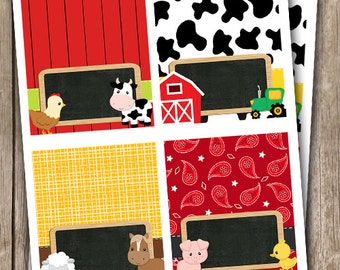 Animales de granja pizarra comida tienda lugar tarjetas DESCARGA INSTANTE Editable