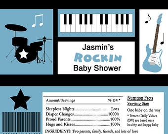 Rockin Baby Shower Candy Bar Wrappers INSTANT DOWNLOAD Editable