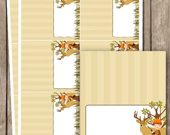 Caza Cazador Ciervo Camo Comida Tienda Lugar Tarjetas Descarga INSTANTÁNEA Editable