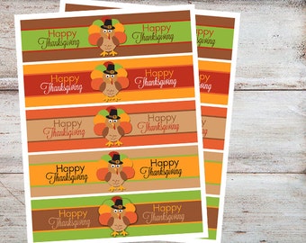 Descarga instantánea de envoltorios de botellas de agua para fiesta de Acción de Gracias