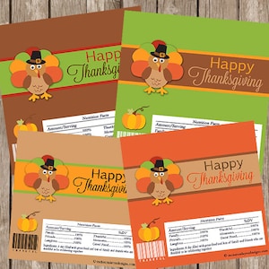 Thanksgiving Candy Wrappers,Thanksgiving Chocolate, Thanksgiving Candy Bar Wrapper, INSTANT DOWNLOAD