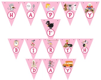 Bandera rima EDITABLE, madre ganso Banner, Banner de cumpleaños de la rima, rima bebé ducha descargar Banner, instantánea