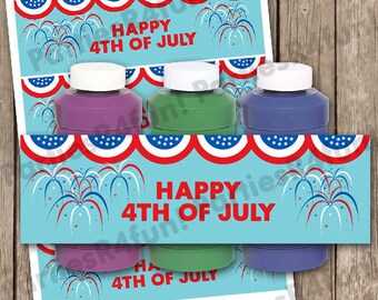 Envoltorios de burbujas del 4 de julio, envoltorios de burbujas del Día de la Independencia, favores del 4 de julio, fiesta del 4 de julio, favores del 4 de julio, DESCARGA INSTANTE