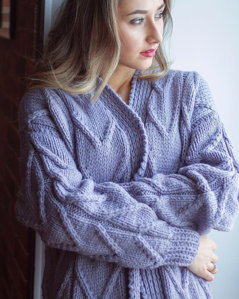 lilac long cardigan