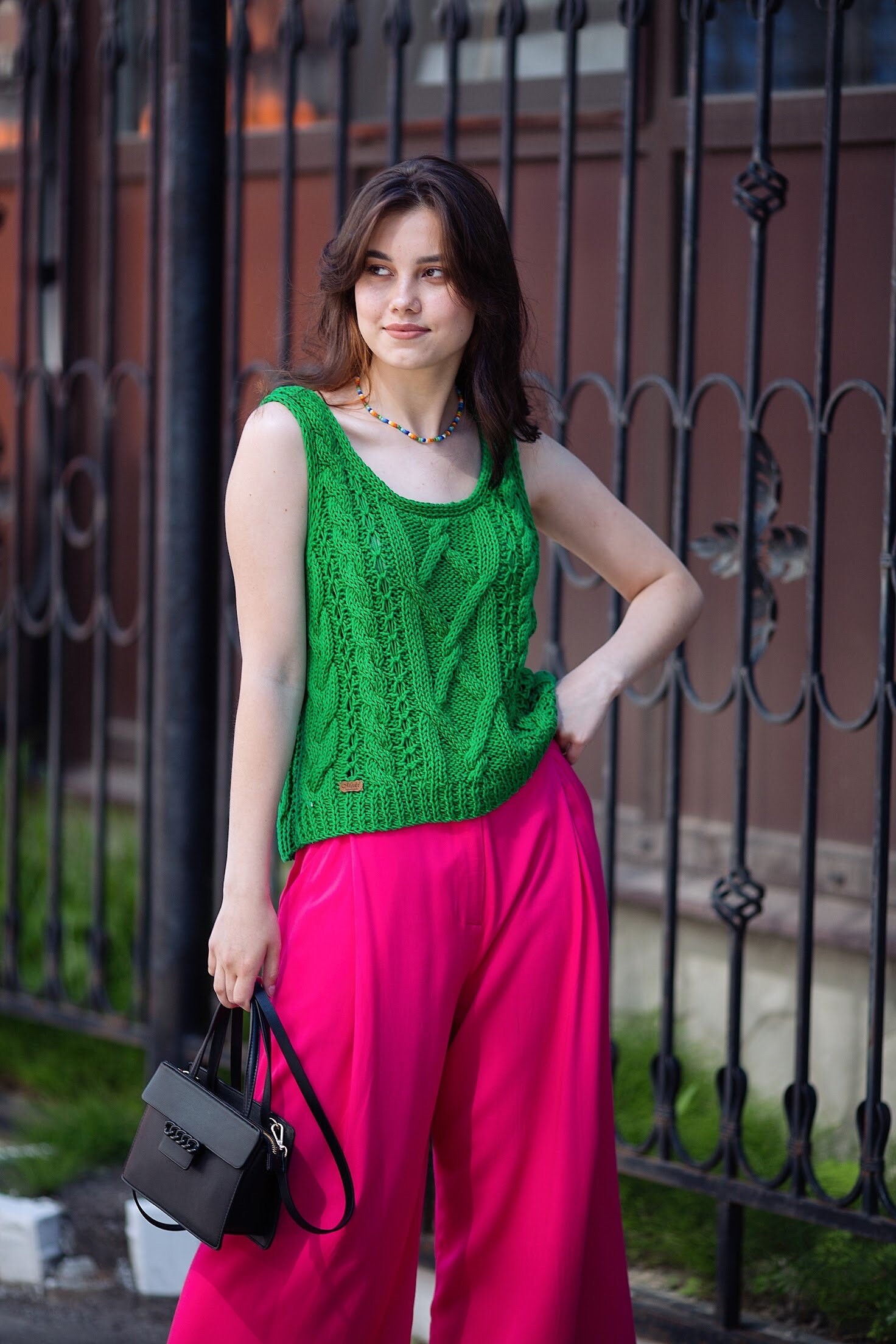 Green undershirt unisex oversized style summer cotton top Etsy