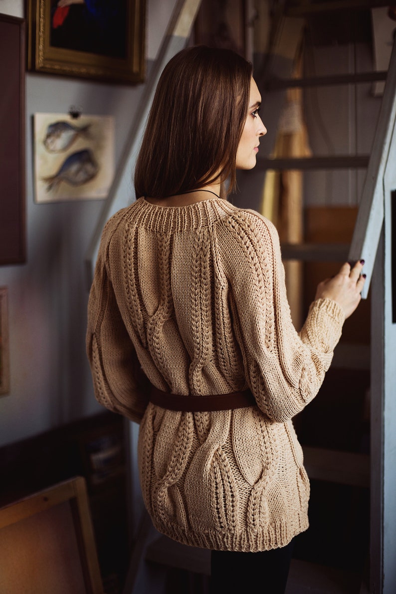 Beige oversized jumper for women a universal option for the winter Merino