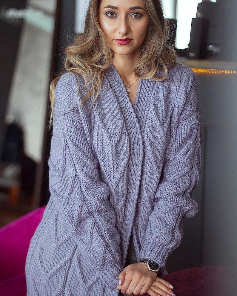 fur cuffed cardigan