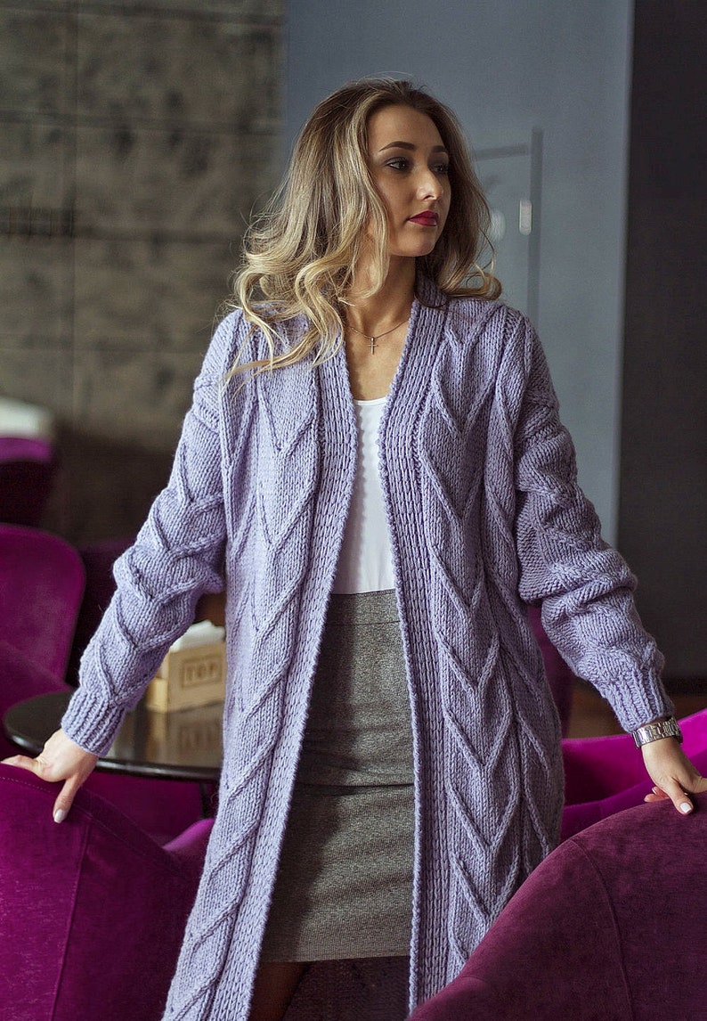 lilac long cardigan
