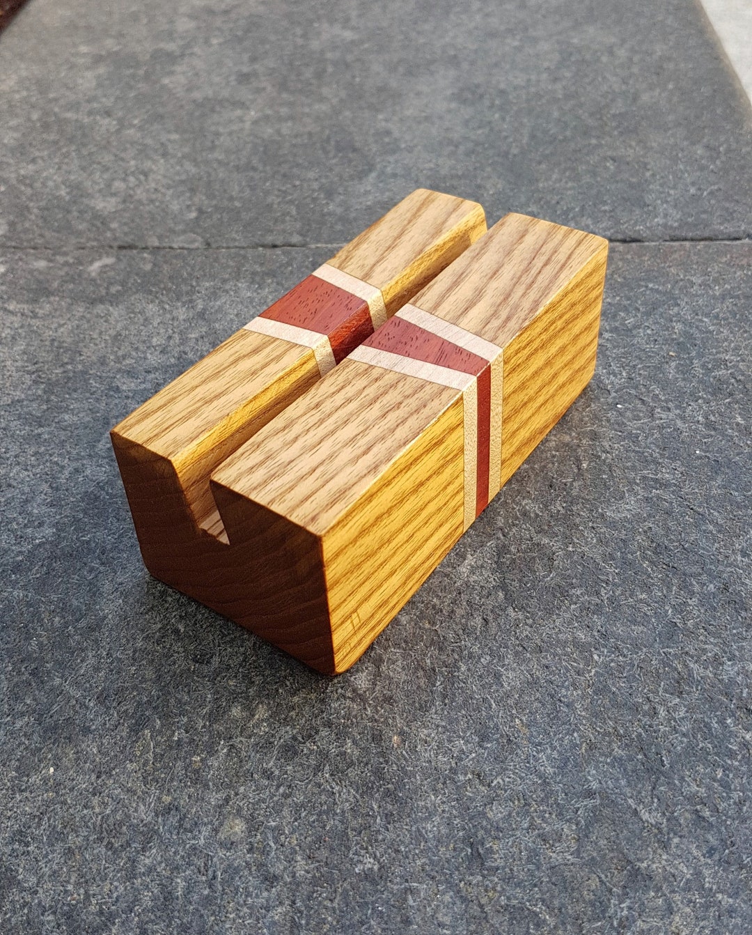 Desktop Card Holder Modern Wood Holder Business Card Holder Etsy