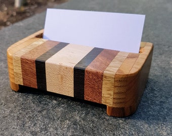 Desktop card holder,  Modern Wood Holder, Business card holder, Business card stand, wood card stand, boss gift, office décor,Desktop Décor