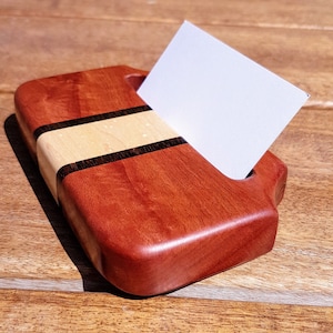 Wood Business card holder ,wood card holder , office desk accessories, office organizer , gift idea for him, boss gift wooden