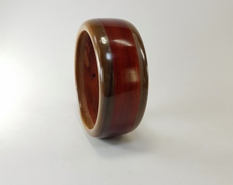 Exotic Wood Bangle: Paduk & Walnut Segmented Bracelet