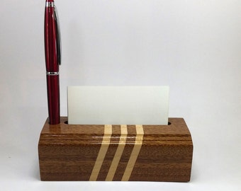 Business card holder ,wood card holder ,wood Business card holder, office desk accessories, office organizer , gift idea for him, pen holder