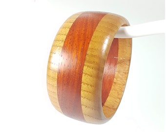 Exotic Wood Bangle Bracelet: Paduk and Smoked Ash