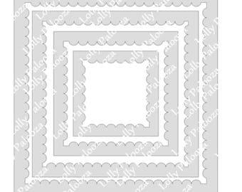 Scalloped Frames DIGITAL File.  Instant Download.  PNG & SVG Files. No Physical Shipping