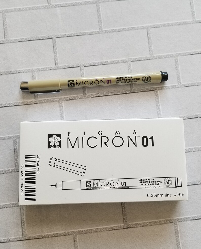 Black Micron Permanent Pen Marker 01 Fine