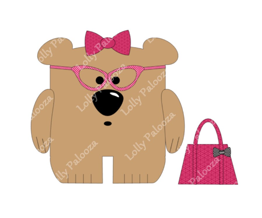 Polly Bear DIGITAL download:  Instant download. No physical product will be shipped.  PNG & SVG files