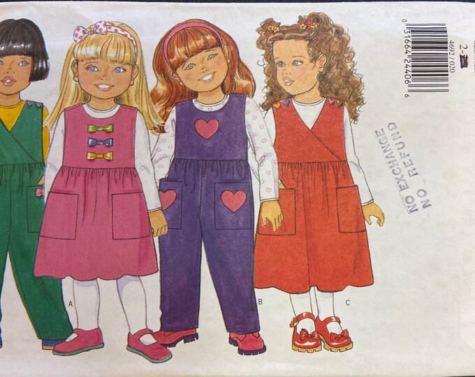 Girl's jumper, jumpsuit and top Butterick sewing pattern