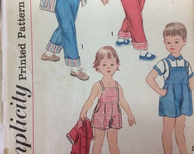 Small child Short or long overalls and shirt Simplicity pattern