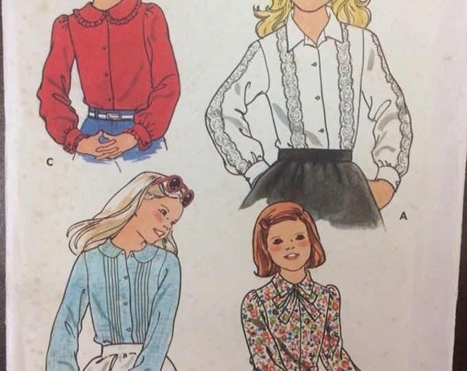 Classy girl's blouses Butterick sewing pattern