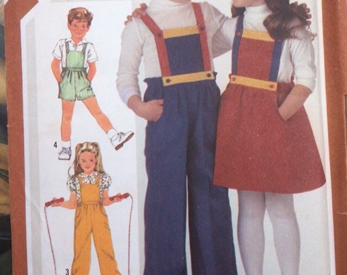 Child's overalls in 2 lengths, jumper or sundress Simplicity sewing pattern