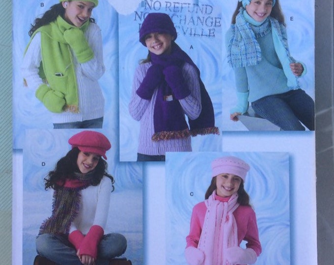 Girl's winter accessories sewing pattern